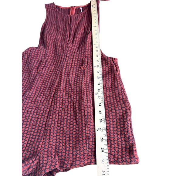 Free People Mod Mini Romper Playsuit Red & Black Sleeveless Women’s Size 10 - Picture 8 of 14